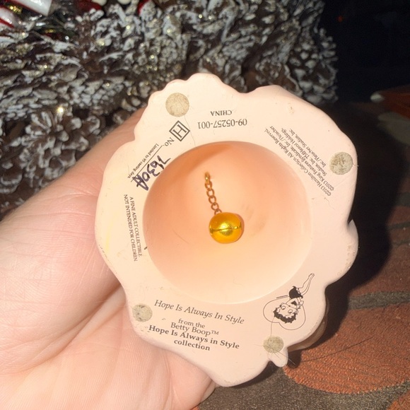 Elegant Betty Boop Hand Bell in Peach Dress - Picture 3 of 3
